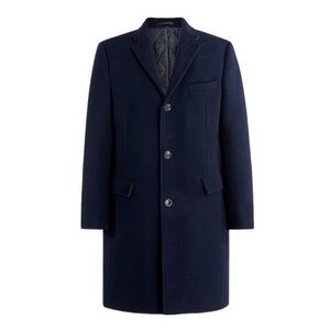 J.Crew Factory Mens Thompson Coat Classic Navy  Wool Blend 34 (XS-S)
